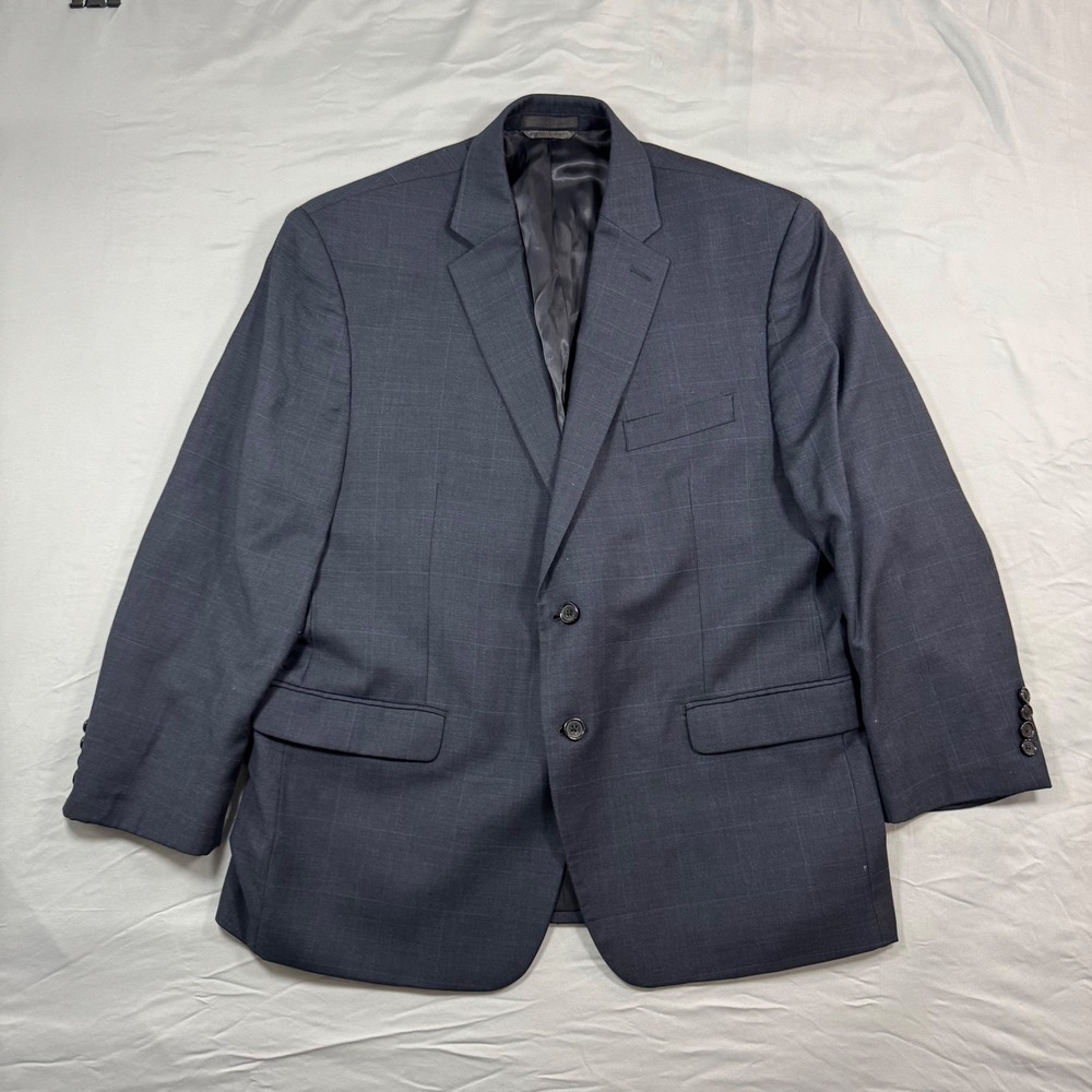Lauren Ralph Lauren Mens Navy Blue Windowpane Check Blazer 44S Academia Career